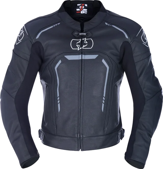Oxford Strada Men's Leather Sports Jacket Stealth Black, black