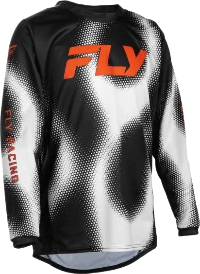 Fly Racing Kinetic Torch Jersey (Youth), Black/White/Orange