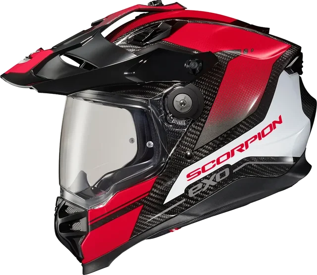 Scorpion XT9000 Dual Sport Helmet Carbon Trailhead Dark Red