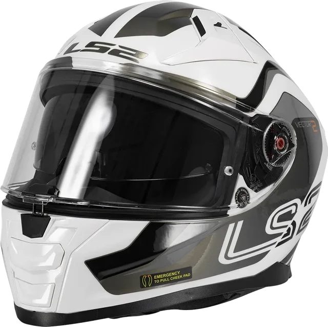 LS2 Ff811 Vector II Metric Full Face Helmet, White / Titanium / Silver