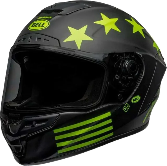 Bell moto Star Dlx Mips Fasthouse Victory Full Face Helmet, Black Matt/Green