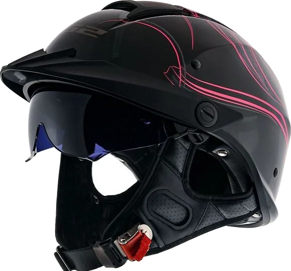 LS2 Rebellion Wheels & Wings Helmet, Black/Pink