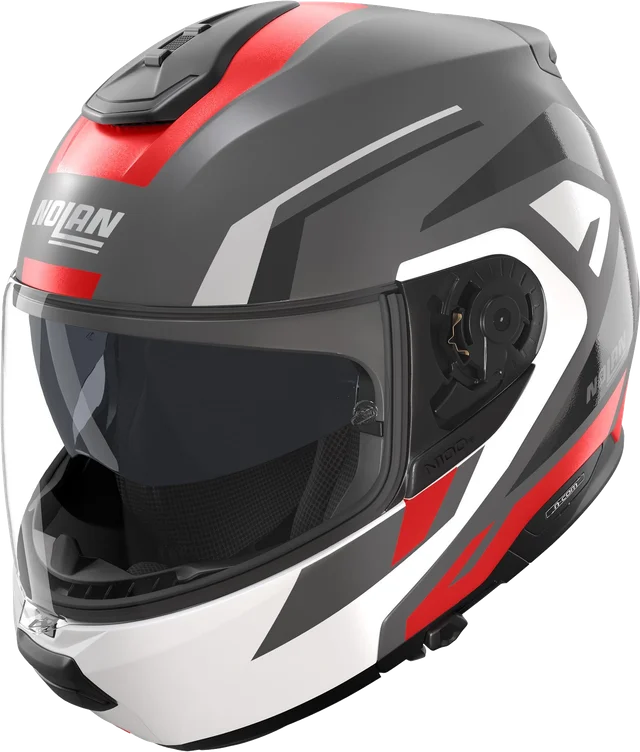 Nolan N100-6 CINETICO White / Black / Silver, white/grey/red