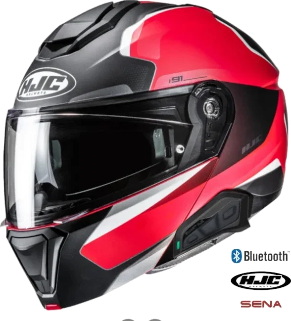 HJC i91 Modular Bluetooth Helmet Felio MC-1SF 11b Installed