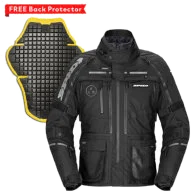 Spidi Hard Track 3 Jacket Black + Back Protector