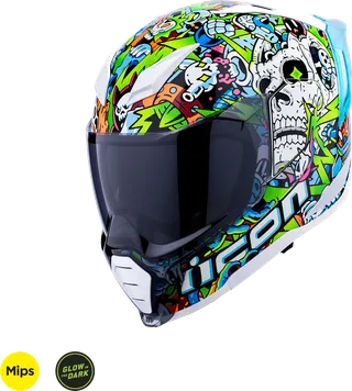 ICON Full Face Motorcycle Helmet Ultraflite Doodle 3
