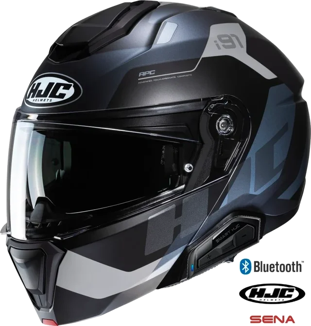 HJC i91 Modular Bluetooth Helmet Carst MC-5SF 50b installed