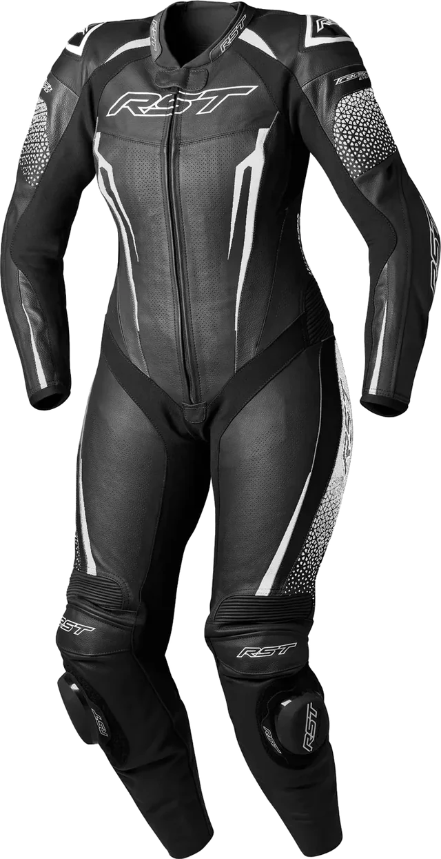RST Tractech EVO D3O Ladies Leather Suit, black white