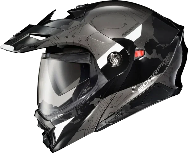 Scorpion Exo-AT960 Topographic Helmet, Black, White