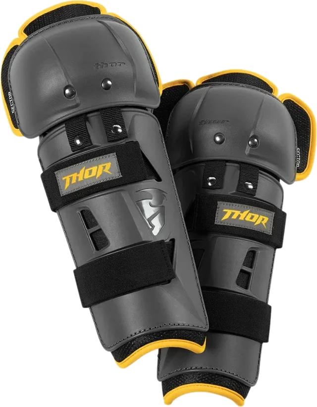 Thor Sector GP Knee Guards (Charcoal/Yellow)