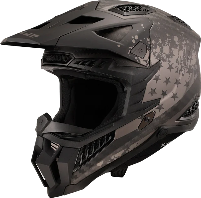 LS2 X Force Carbon Black Flag Adult Off-Road Helmets, matte black gray