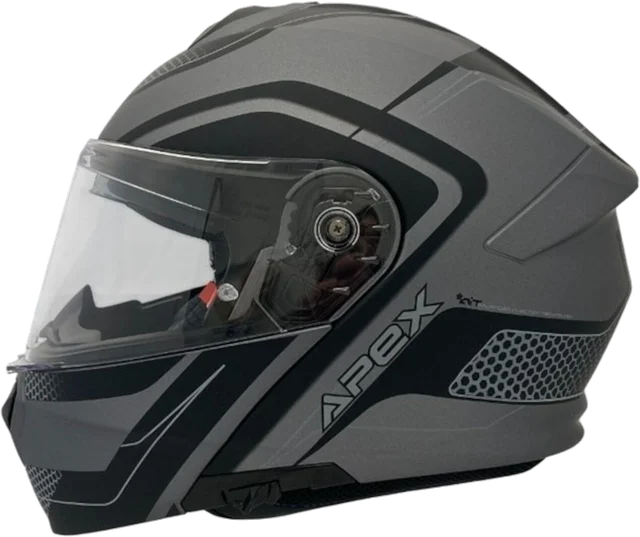 APEX MI100 Porto Black Grey Modular Helmet, Black Grey