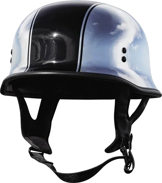 Highway 21 9mm German Beanie Half Helmet, Chrome
