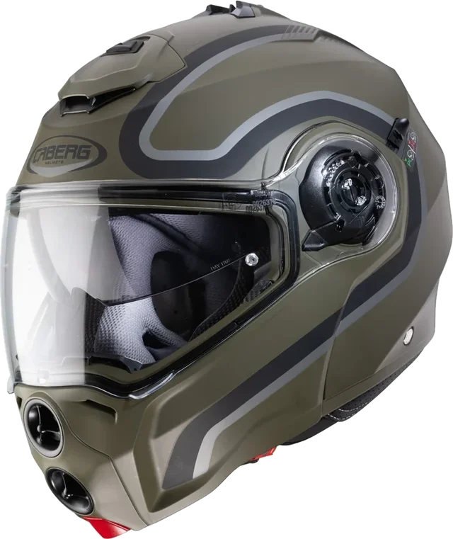 CABERG Droid Flip Up Motorcycle Helmet Pure Matt - Green / Black / Anth