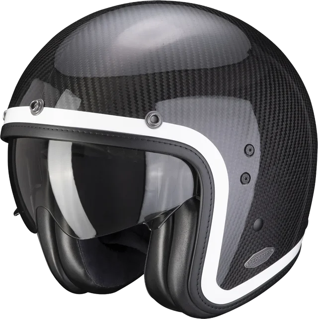 Scorpion Jet Helmet Belfast Carbon Lofty, Carbon/White