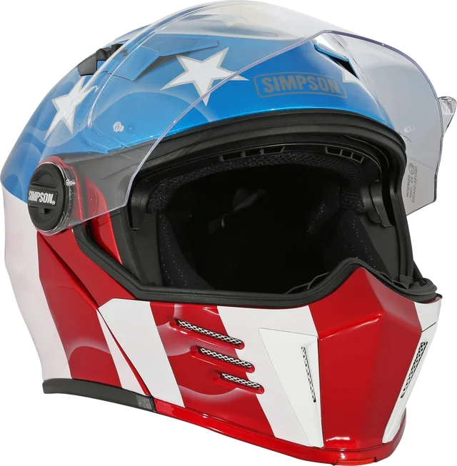 Simpson Mod Bandit Glory Helmet, Red/White/Blue