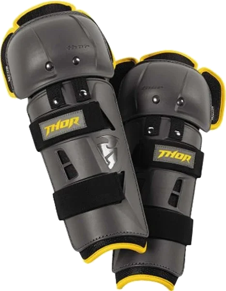 Thor Sector GP Knee Guards, Charcoal / Yellow