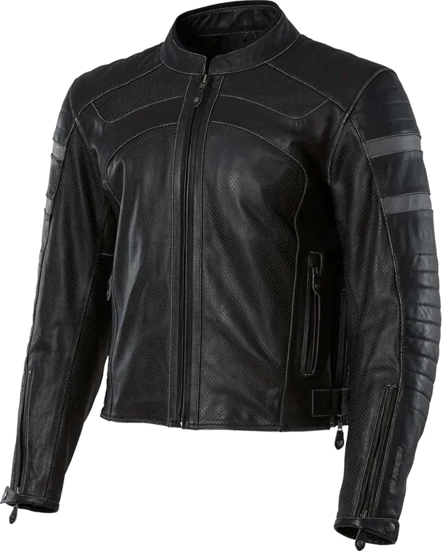 Olympia Long Beach Leather Jacket, black