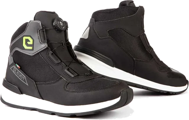 Eleveit Tank Air Motorcycle Shoes, Black / Yellow Fluo