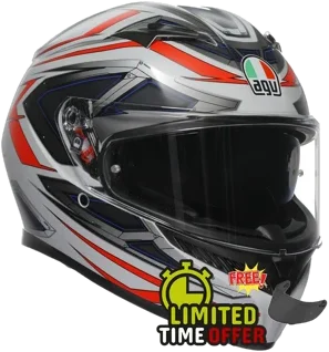AGV K3 SPACE - WHIITE/F.RED - Free Dark Visor, whiite f.red