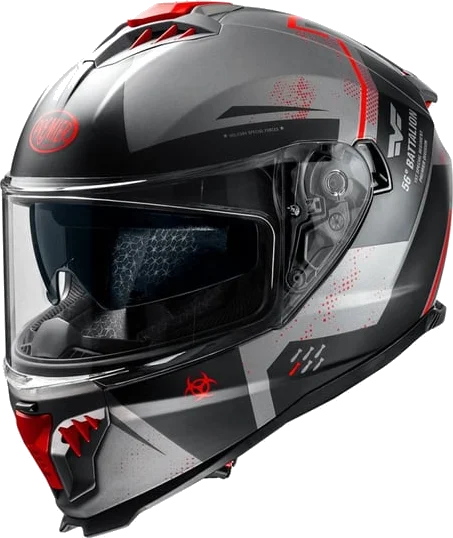 PREMIER Typhoon BA 17 BM Helmet, Gris/Noir/Rouge