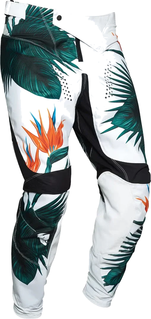 Thor Pulse Tropix Youth Motocross Pants, white/green