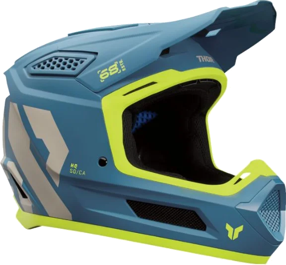 Thor Fleet Forge Blue Fluo Yellow Motocross Helmet, Forge Blue