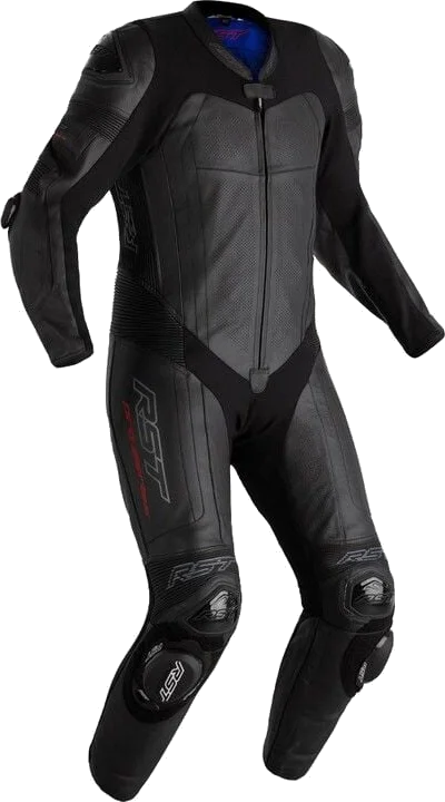 RST Pro Series Evo Airbag Ce Mens Leather Suit Black Black, Black