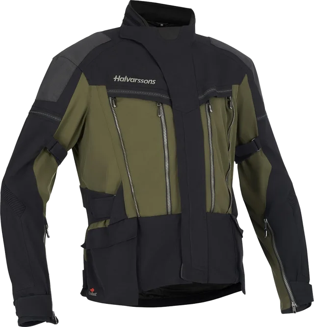 Halvarssons Mora V2 waterproof Motorcycle Textile Jacket, black/olive