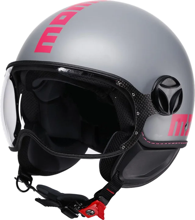 MOMO Design MOMO FGTR Classic Fluo Jet Helmet, grey matt/pink