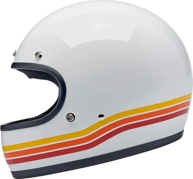 Biltwell Gringo Sunset Helmet, White/Yellow/Orange/Red