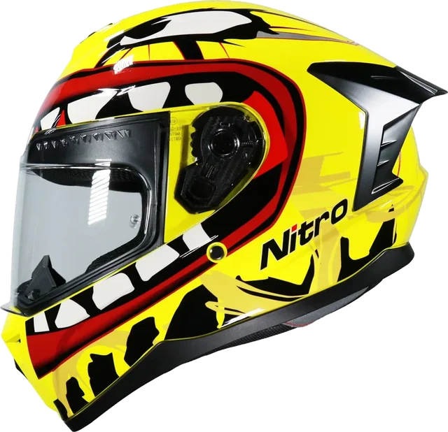 Nitro N700 Big Mouth Helmet Yellow Red White, Yellow Red White