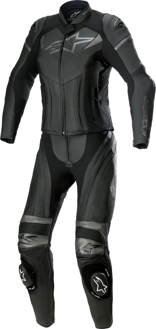 Alpinestars Stella GP Plus Ladies Two Piece Motorcycle Leather Suit, black/grey