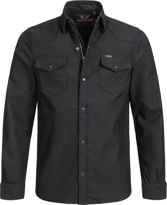Rokker Black Jack Rider Shirt With Zip Black
