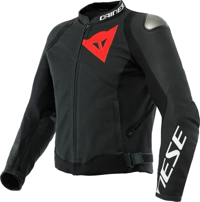 Dainese Sportiva Leather Jacket Perf- Black, red