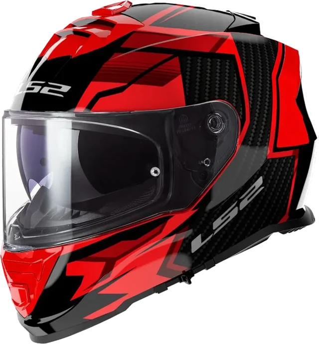 LS2 Storm II Helmet Tracker Black/ Red Gloss