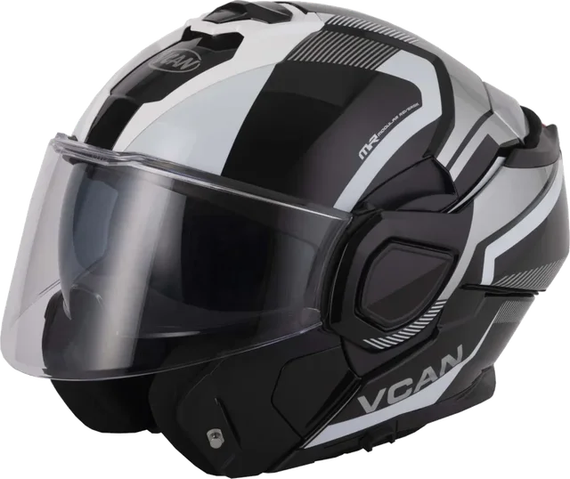 Vcan H299 Falcon Helmet Black White Grey, Black White Grey