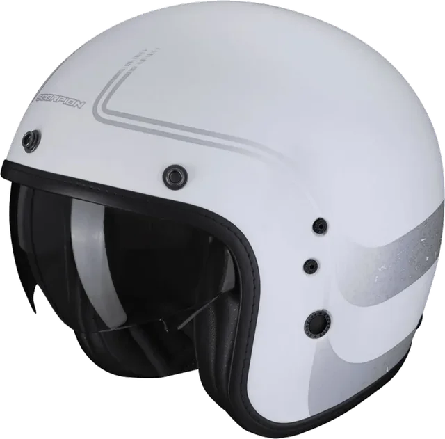 Scorpion Belfast Evo Soul Open Face Helmet, Matt White / Silver