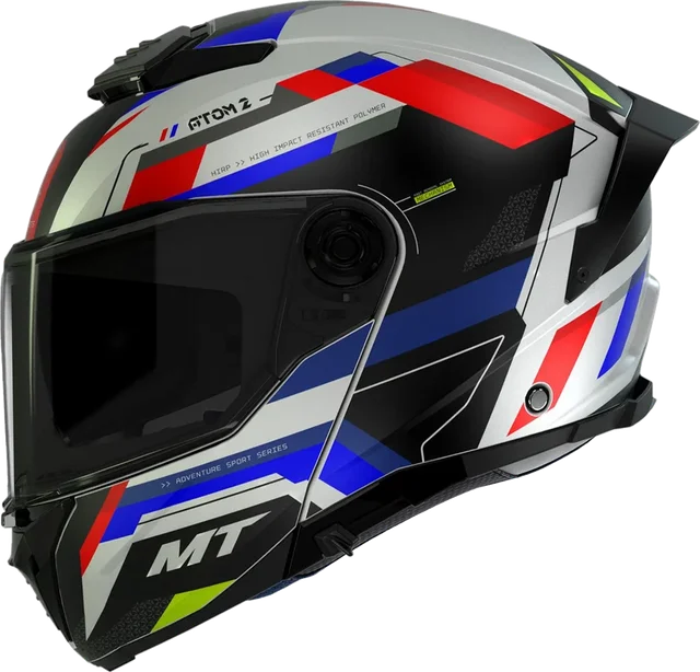MT Atom 2 Helmet Bast Gloss Red White Blue, Bast Gloss Red White Blue