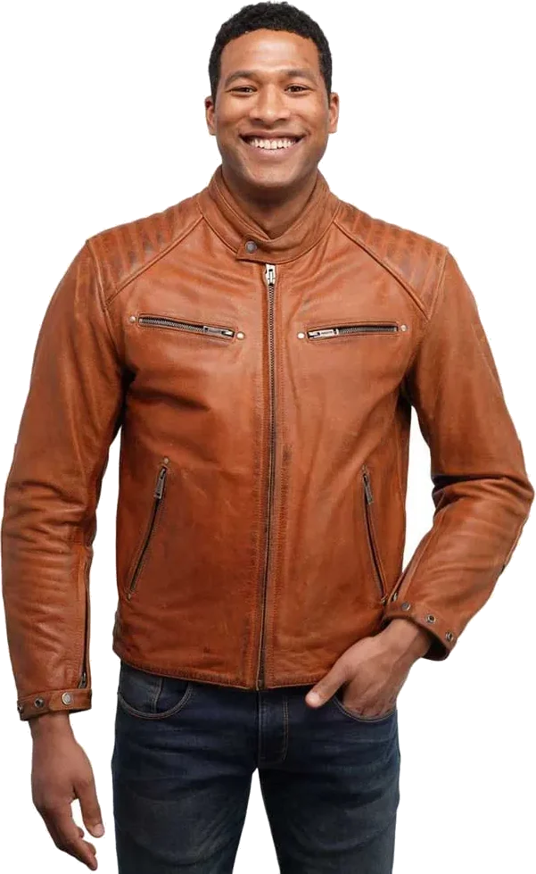 Helstons Rocker Leather Jacket, Light Brown