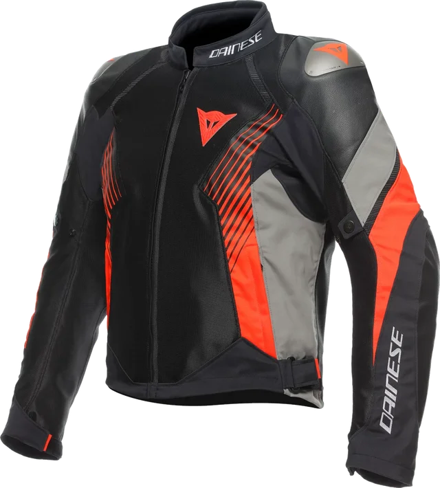 Dainese Super Rider 2 Abshell Jacket - Black / Dark Gull Grey / Fluo Red, Black / Dark Gull Grey / Fluo Red