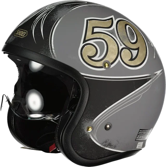 Shoei J·o Gratte-ciel Open Face Helmet, Light Grey / Black