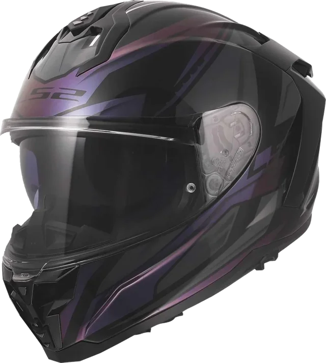 LS2 Challenger II Savage Adult Street Helmets, chameleon black purple green