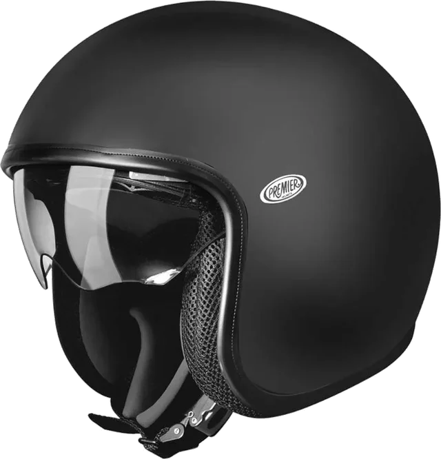 Premier helmets Vintage U9bm 22.06 Open Face Helmet, Black