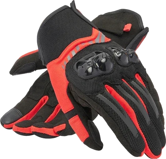 Dainese MIG 3 Air Textile Gloves Black / Lave Red