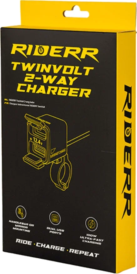 Riderr Twinvolt Charger, Black