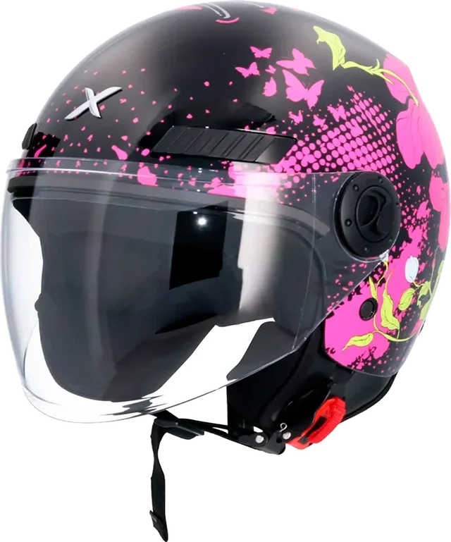 Axor Kioto Flower Open Face Helmet, Black