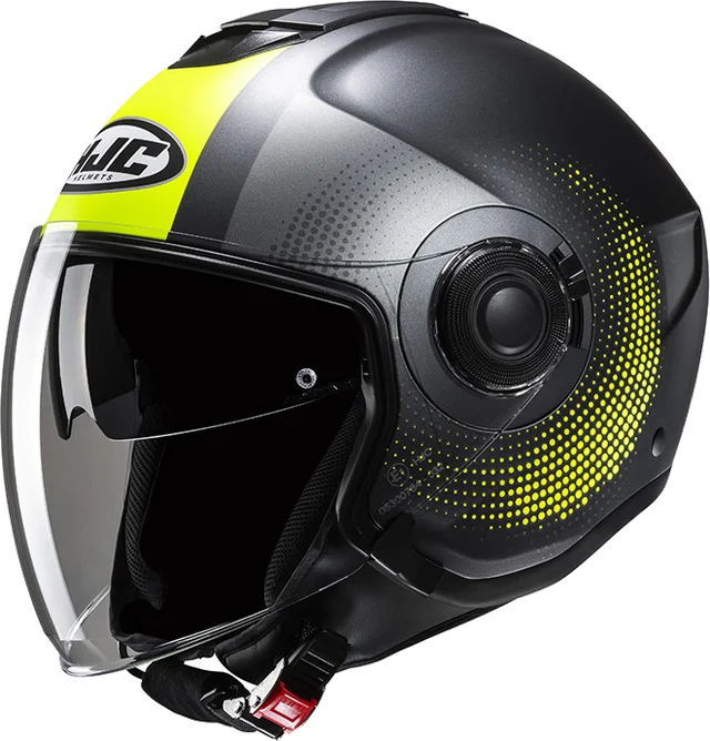 Hjc I40n Pyle Helmet Yellow, Pyle Green / White / Red