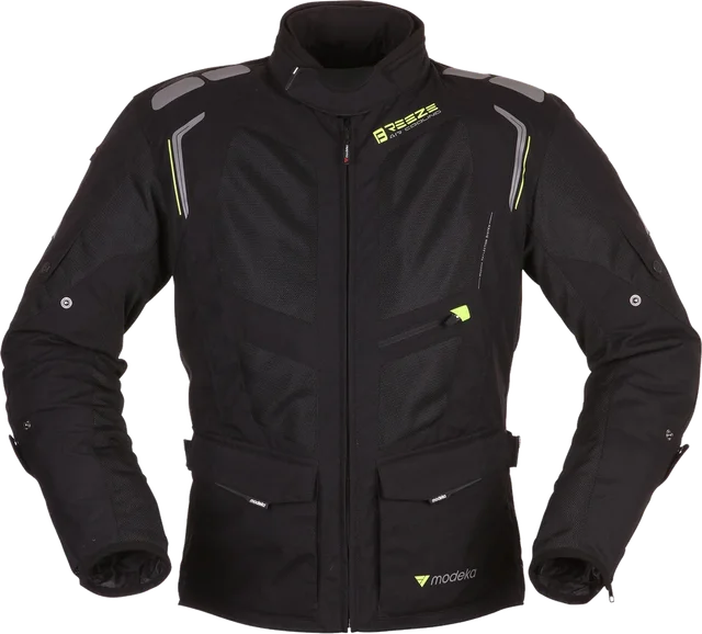 Modeka Breeze Textile Jacket Long, black/neon