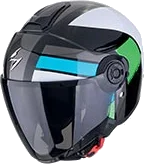 Scorpion Exo City 2 Blur Helmet Green, Black / White / Green